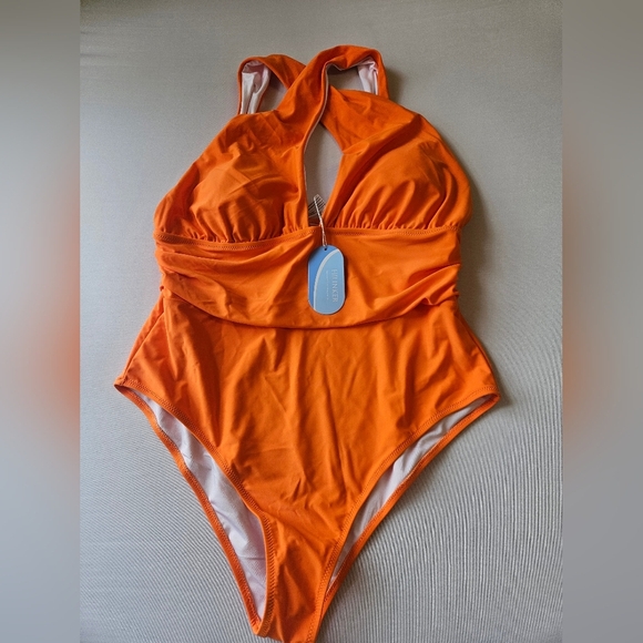 Hilinker- Women's ,Size XL , One-Piece Swimsuit Orange - Picture 1 of 6